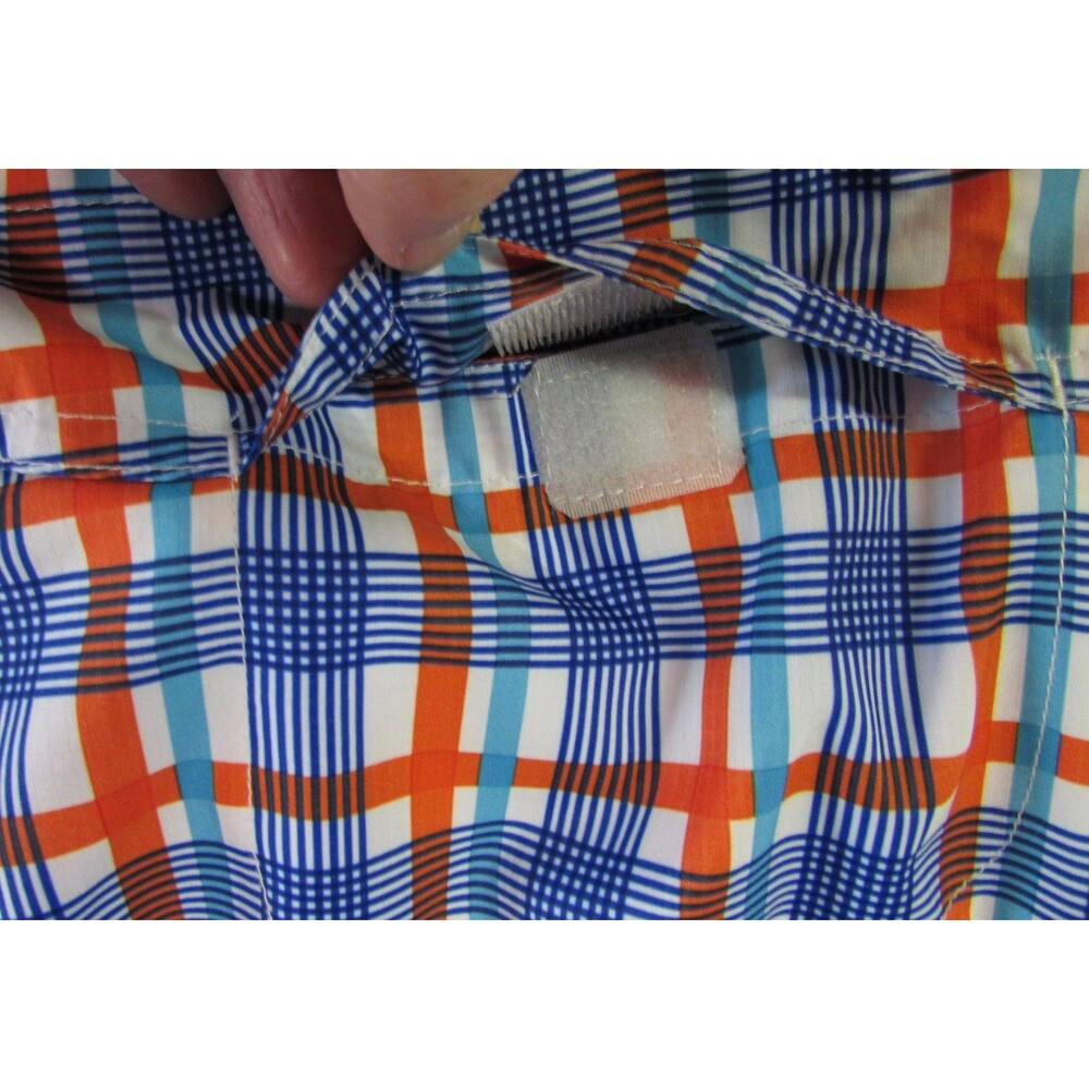 Reel Legends Shirt Mens Medium Blue Plaid Mariner II Fishing Performance Vented - Picture 6 of 13